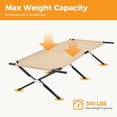 thumbnail image 4 of Heavy Duty Camping Cot, Khaik Foldable Sleeping Cot for Adults, Portable Military Camp Cot with Carry Bag, Sturdy Outdoor Folding Lounge Chair Bed for Camp, Travel, Patio, Office Nap, 4 of 8