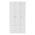 thumbnail image 1 of Bowery Hill Engineered Wood White Armoire Rectangular 70.8"H Unassembled, 1 of 7