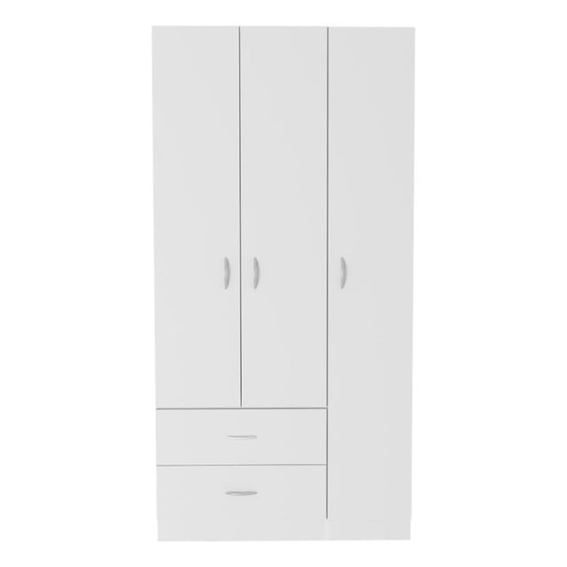 Bowery Hill Engineered Wood White Armoire Rectangular 70.8"H Unassembled