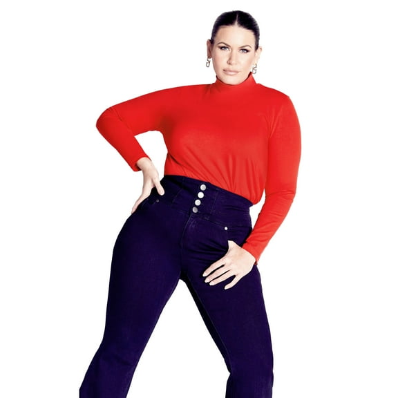 Avenue Women's Plus Size Organic Mock Neck Top