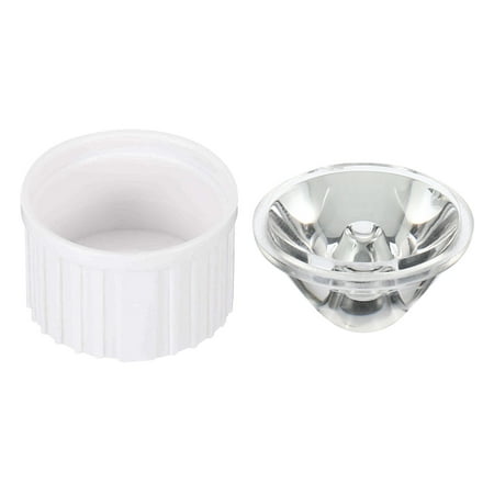 Image of Uxcell 20mm Acrylic Optical LED Lens 10 Degree with Plastic Holder for 1W 3W LED Light White/Transparent 20 Set