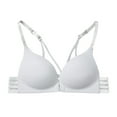 thumbnail image 1 of Cathalem Comfort Padded Underwire Bra Lift Up Add One Cup Comfortflex Fit Full-coverage Wirefree Bra,Grey One Size, 1 of 5