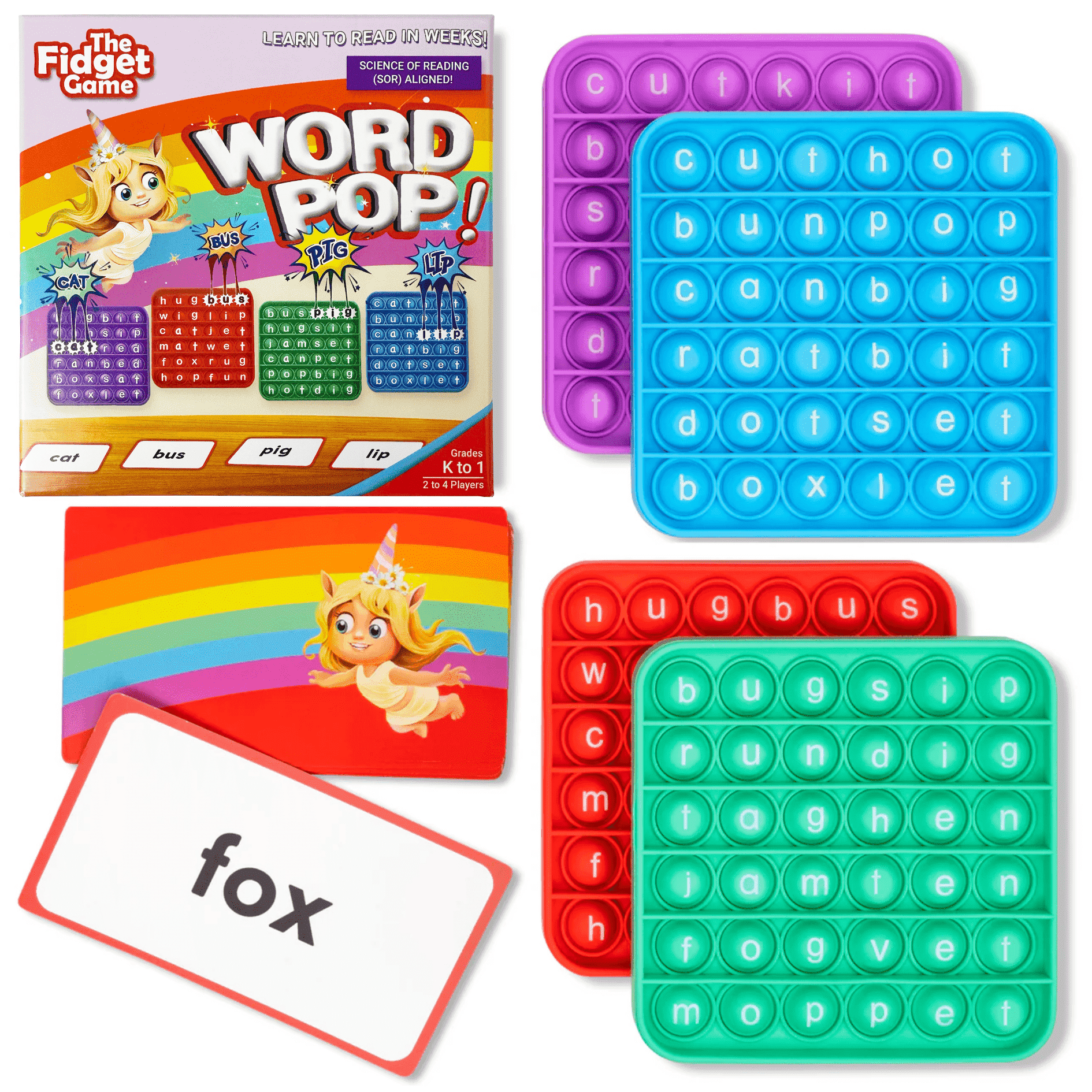 The Fidget Game Kids Sight Phonics CVC Multisensory Game for Preschoolers