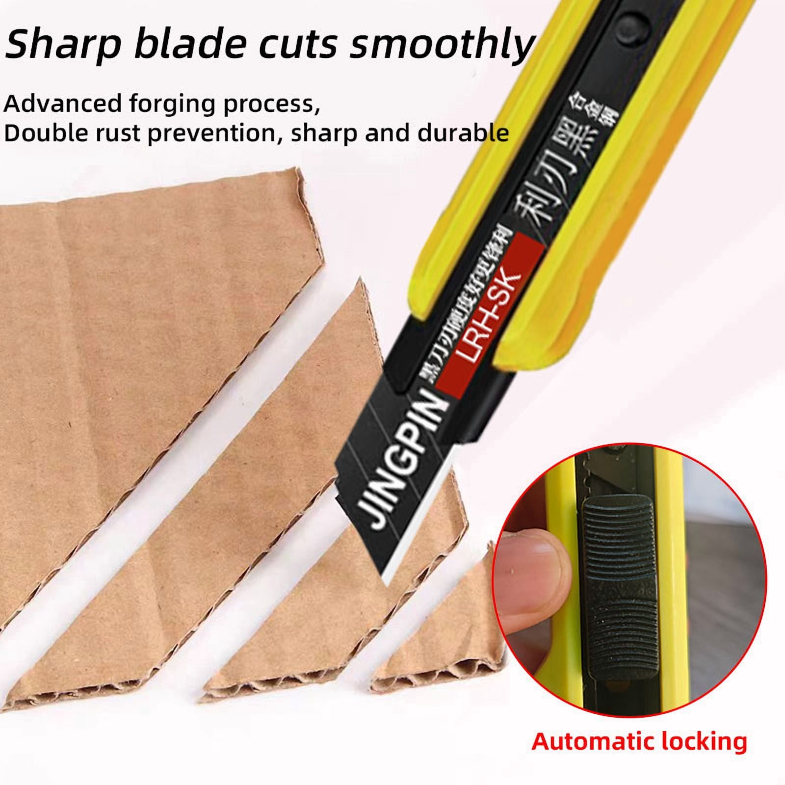 10 PCS Utility Knife Set, 18 mm Retractable Box Cutters Bulk Razor Knife for Heavy Duty Office, Home, Arts Crafts, Hobby