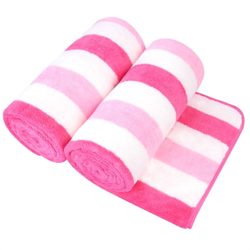 NC 2 Piece Printed Super Soft, Absorbent, Lint Free, Fade Resistant Microfiber Bath Towels, Pink