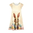 thumbnail image 4 of LJEFF Girls Dress with Pocket, Easter Print Crew Neck Short Sleeves Flowy Tiered Skirt Casual Dresses for Kids Multicolor Size 4-5 T, 4 of 5