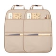 thumbnail image 1 of Organizador de asiento trasero Pefirst para coche Kick Mat, impermeable, color beige, paquete de 2, 1 of 9