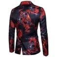 thumbnail image 3 of One Button Flame Printing Slim Fitting Performance Suit Mens Suit, 3 of 8