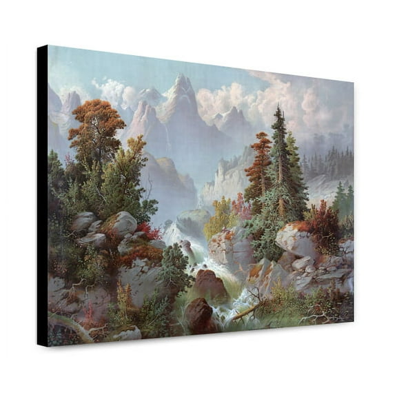 Canvas Print: Cascade In The Rocky Mountains, 1879