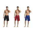 thumbnail image 6 of Tony & Candice Men's Classic Silk Satin Boxers Underpants (M, Blue+Black+Burgundy, 3-Pack), 6 of 6