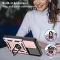 thumbnail image 3 of Design for Galaxy S24 Plus/S24+ Phone Case with Ring Holder Stand Kickstand Heavy Duty Slim Shockproof Hybrid Rugged Drop Protective Cover for Samsungs24+ galaxys24+ Women 6.6 inch Rose Gold, 3 of 14