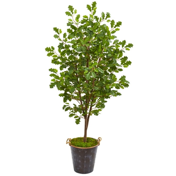 Nearly Natural 68” Oak Artificial Tree in Decorative Planter