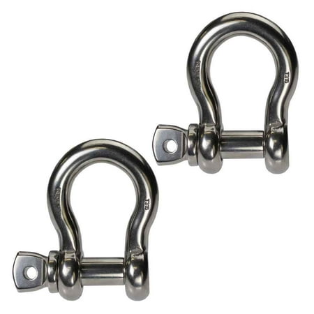 

7/8 Stainless Steel Screw Pin Anchor Shackle - 5 Ton – 2 Pack