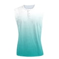 thumbnail image 6 of Sleeveless Shirts for Men, Men's Retro Stand Collar Casual Pocket Solid Color Sleeveless Henley Shirt Cyan L, 6 of 6