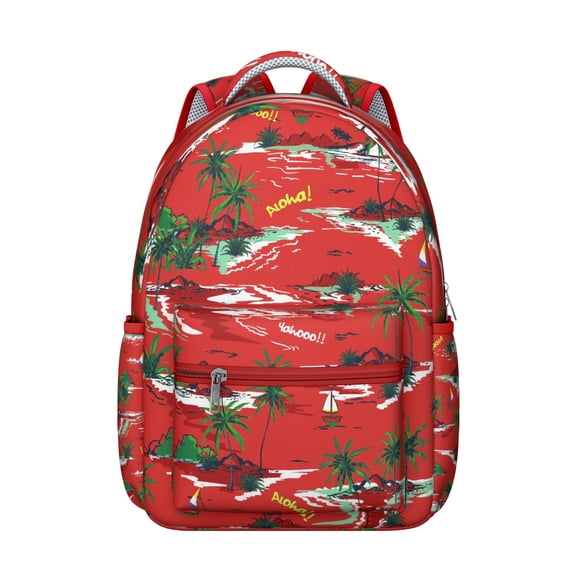Hawaii Tropical Wind Palm Leaves Bookbag: Perfect Gift for High School and College Students, Durable Lightweight Laptop Daypack with Large Capacity for Campus Commute