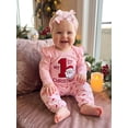 thumbnail image 4 of Loicainy Infant Baby Girl Christmas Outfit 3 6 12 18 Months Long Sleeve Embroidery Romper Pants Headband Clothes Set, 4 of 9