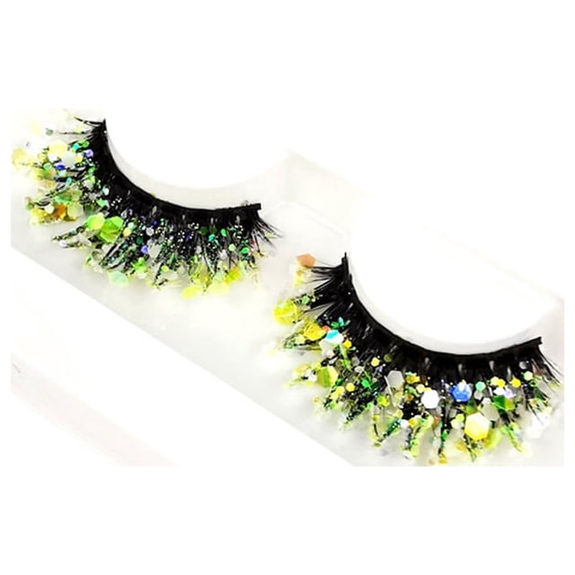 Decodeary 2piece Holiday Look With Glittery Eyelashes With Sequins Professional Q-11