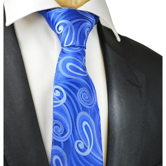 True Blue Wild Paisley Patterned Men's Ties