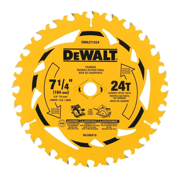 Hoja de sierra circular DEWALT DWA271424 7-1/4" 24T