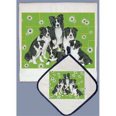 

Dish Towel and Pot Holder Set - Border Collie Family