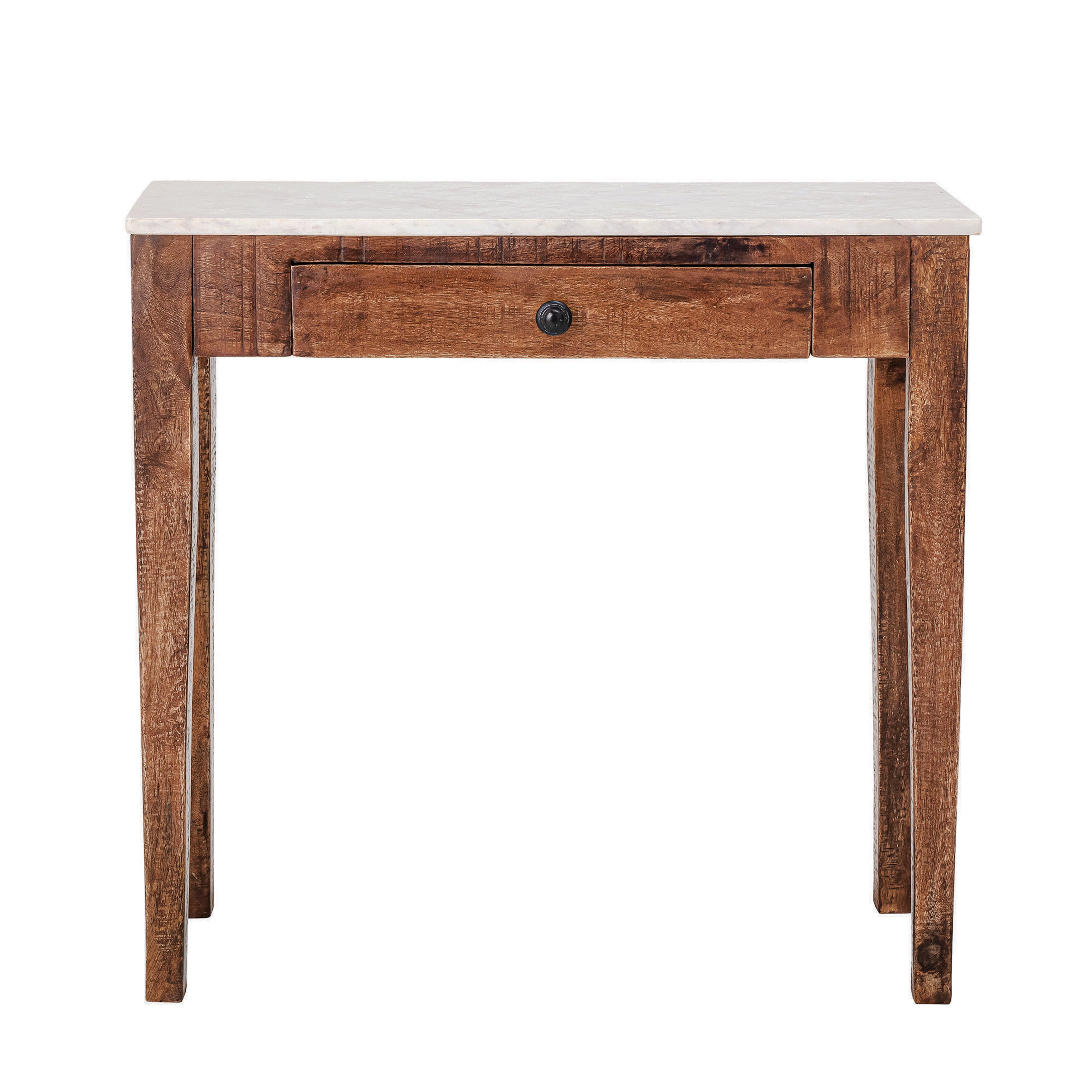 Creative CoOp Mango Wood Table with Marble Top & Drawer