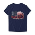 thumbnail image 4 of American Flag T Shirt Women 4th of July T Shirt Women 4th of July Shirts for Women Fourth of July Top Womens American Flag Tees Women's Fashionable Round Neck Letter Printed Short Sleeved T-Shirt, 4 of 4