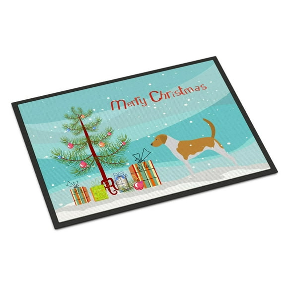 Carolines Treasures BB2916JMAT American Foxhound Merry Christmas Tree Door Mat Indoor Rug or Outdoor Welcome Mat 24x36