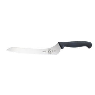 Mercer Culinary Millennia 9" Steel Offset Wavy Edge Bread Knife, Black