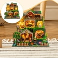 thumbnail image 1 of Kit de construcción de casa de muñecas, adorno de escritorio, artesanía, multifuncional, educativo, regalos navideños, rompecabezas de madera 3D, mini, 1 of 10