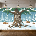 thumbnail image 3 of Snowy Landscape Happy Holiday Winter Wonderland Reindeer Christmas Banner for Holiday Decoration Festive Party Winter Celebration, 3 of 9