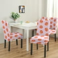 thumbnail image 3 of 4 Pcs Dining Chair Slipcover Stretch Dining Chair Cover Removable Washable Chair Seat Protector Cover for Home Party Hotel Wedding Ceremony, Universal Size (grapefruit Fruit), 3 of 5