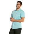 thumbnail image 2 of 9 Crowns Men's Chest Pockets Button Up Casual Shirt (Large, Light Blue), 2 of 4