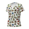 thumbnail image 2 of Naloa Multicolored Butterflies Print T-Shirts Short Sleeve V Neck Tees for Women Fashion Tops Trendy Lightweight Soft Casual Summer Outfits Clothes, 2 of 5