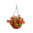 thumbnail image 1 of Youkk Fleurs Artificielles Réalistes Décoration de Jardin Incontournable Paniers Suspendus Fleurs Artificielles Panier Suspendu Fleurs Rouges U3-3, 1 of 6
