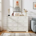 thumbnail image 2 of Bedroom dresser, 9 drawer long dresser with antique handles, wood chest of drawers for kids room, living room, entry and hallway, White, 47.56''W x 15.75''D x 34.45''H., 2 of 10