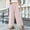 Pink, variant on Hulanddfd Women's Pants Solid Color Elastic Waist Straight Ankle Pants with Lace Trim Pink Size XL