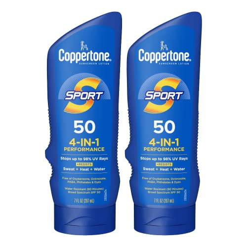 Coppertone SPORT Sunscreen SPF 50 Lotion, Water Resistant Sunscreen
