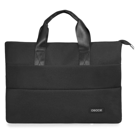 OSOCE Sac à Dos pour Ordinateur Portable Résistant à l'Eau pour Ordinateurs Portables de 15,6 Pouces, Design Léger en Polyester avec Multiples Poches, Idéal pour le Travail, l'École et les Voyages - Noir
