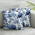 thumbnail image 3 of COMIO Blue and White Porcelain Pillow Covers Set of  Floral Chinoiserie Rabbit Pattern Farmhouse Decorative French Country Style Cushion Pillowcases for Bedroom Living Room Sofa,, 3 of 5