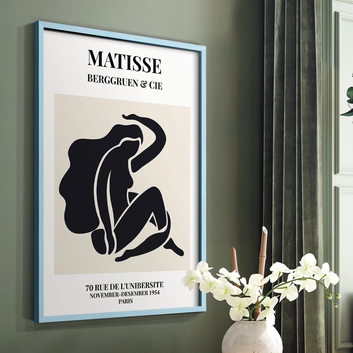 Matisse CXLIV Framed Print in Blue Solid Wood 8 x 10 Framed Print