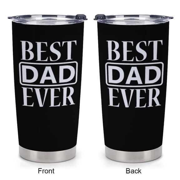 Best Dad Ever I Fathers Day Birthday Mug Tumbler I 20 Ounce Vacuum-Insulated Stainless Steel Mug Tumbler with Lid, Cup for Dad Him Men Husband