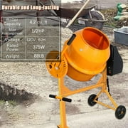 SUGIFT 4.2 Cu Ft 1/2 HP Portable Electric Concrete Cement Mixer with Wheels