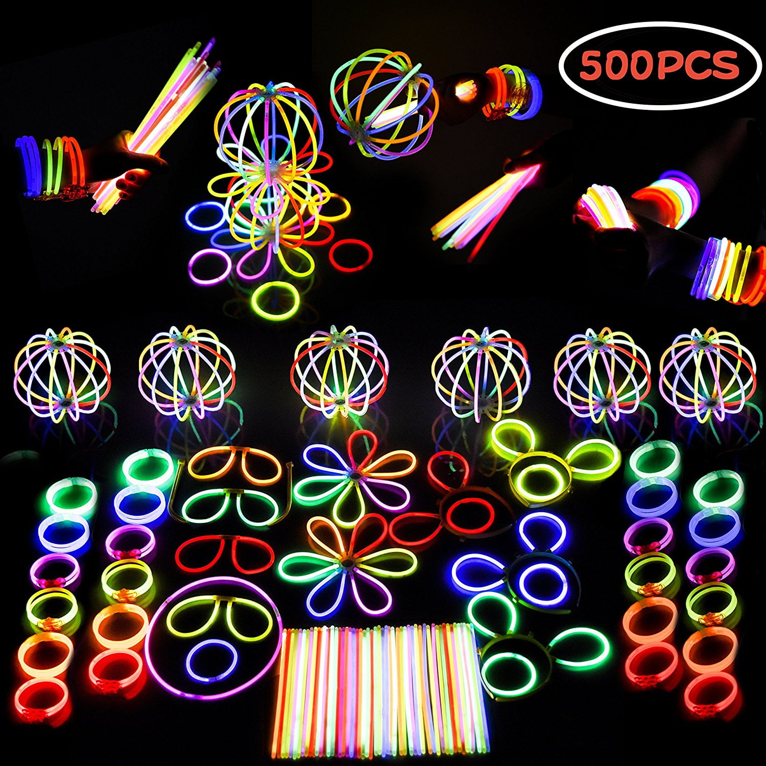 500 8/" Glow Bracelets Bright Light Stick Party Favor