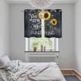 thumbnail image 6 of 2 Panels Kitchen Tier Curtains 39 Inch Length, Sunflowers Grommets Window Treatment Curtain, Classic Bee You Are My Sunshine Black Thermal Curtains Drapes for Living Room/Bathroom, 6 of 9