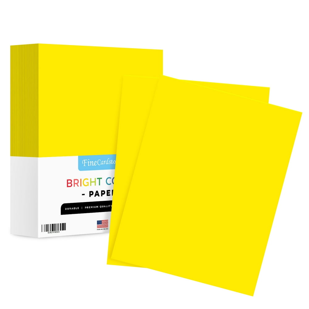8.5 x 11 Yellow Neon Bright Fluorescent Colored Paper 20lb Bond