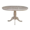 thumbnail image 3 of 36" Round Solid Wood Extension Dining Table with 2 Chairs in Washed Gray Taupe/Clay Taupe by International Concepts, 3 of 4