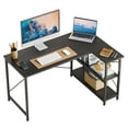 thumbnail image 1 of Bestier Bureau d'Angle en L de 47 Pouces avec Étagères de Rangement Bureau à Domicile Noir, 1 of 8