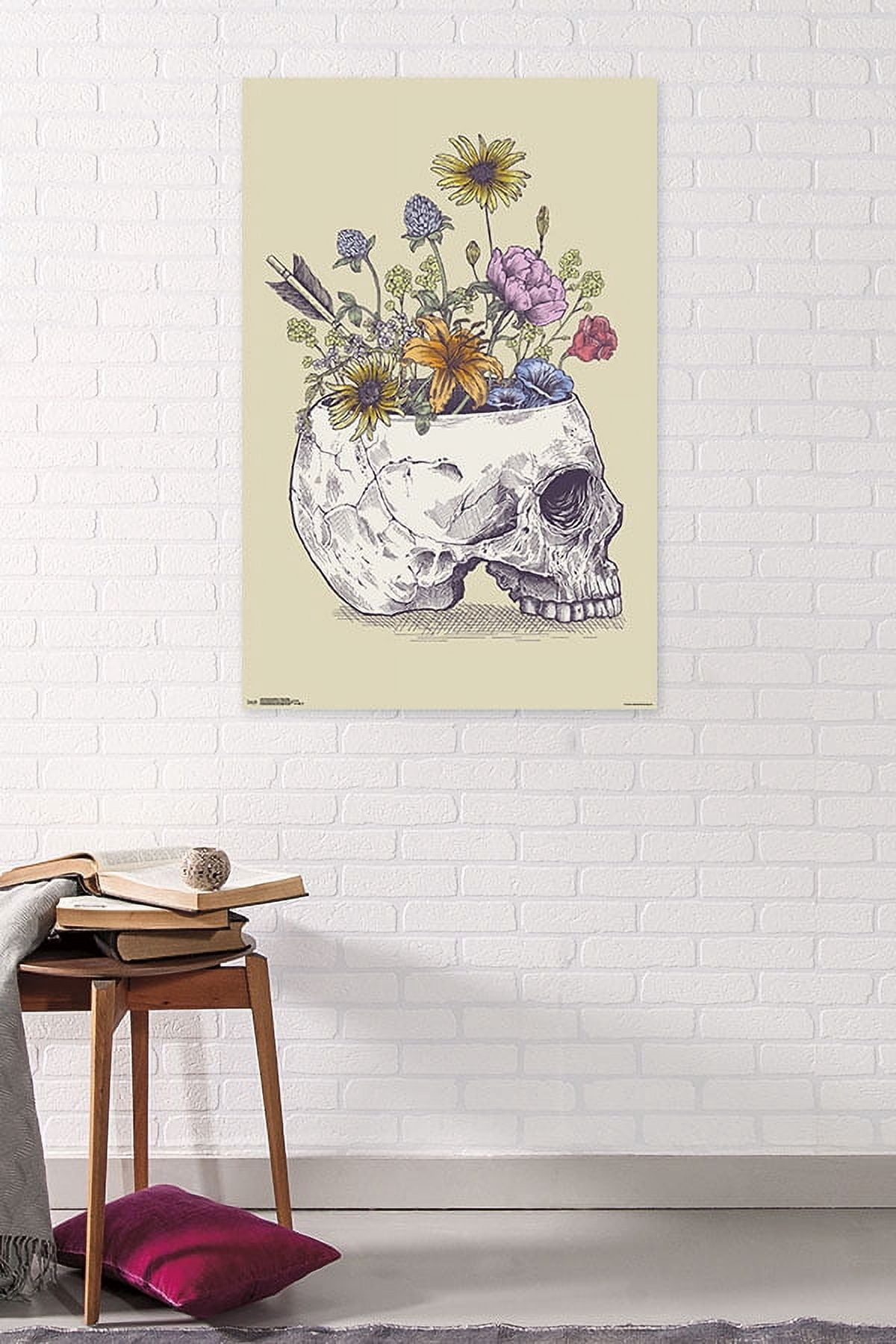 Rachel Caldwell - Flower Skull Wall Poster, 22.375" x 34"