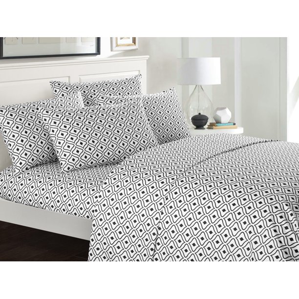 Chic Home Fawn 4 Piece Super Soft Sheet Set Diamond Pattern Walmart