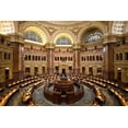 thumbnail image 2 of Highmith, Carol 24x17 Black Ornate Wood Framed with Double Matting Museum Art Print Titled - Main Reading Room. View from above showing researcher desks. Library of Congress Thomas Jefferson Bu, 2 of 4